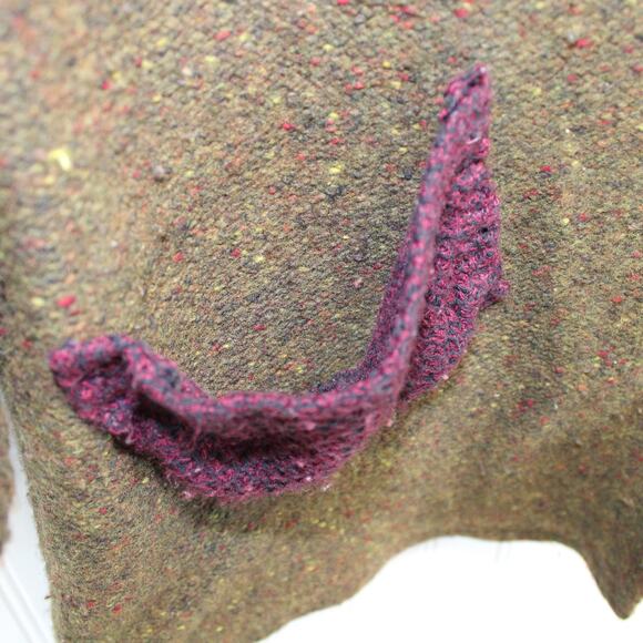 I'VORY‎ Womens L Cardigan Sweater Soft Wool Chunky Boho Hippie Green Purple - Picture 7 of 9